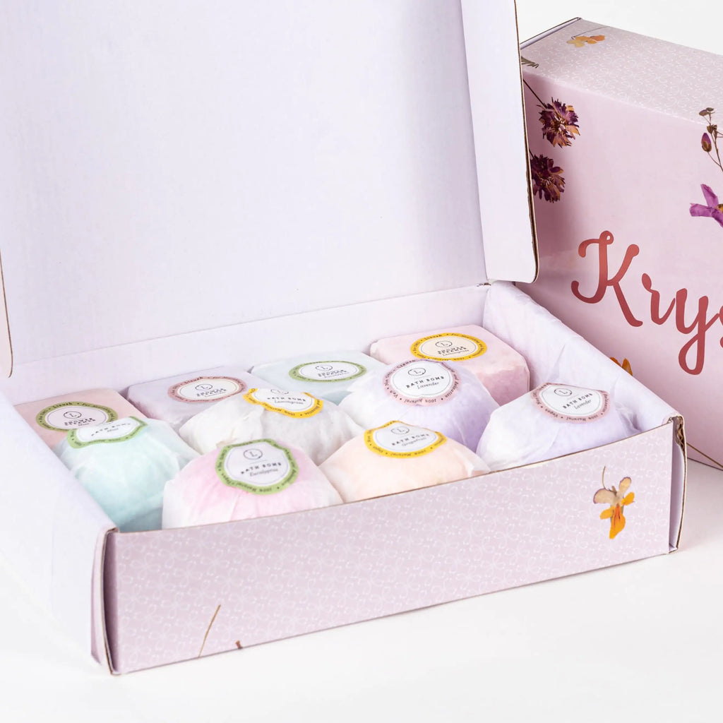 Natural Bath Bombs and Shower Steamers Set -  in a Gift Box