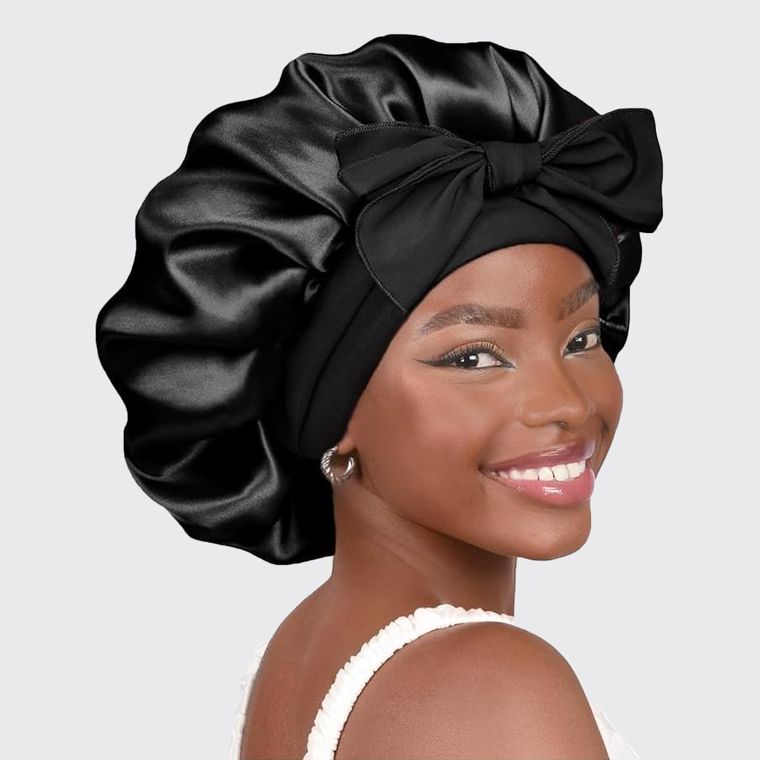 Adjustable Large Oversized Satin Bonnet- Blush
