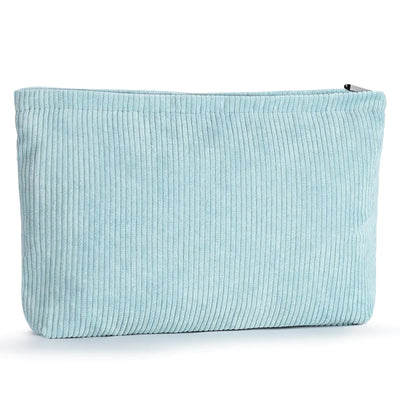 Corduroy Makeup Bag -Ocean Blue