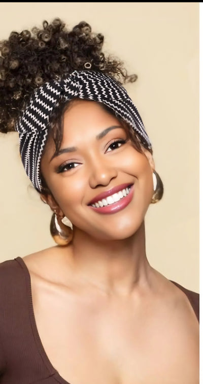 Womens Adjustable  Wide Elastic Knotted Boho Headband (6 Pieces)