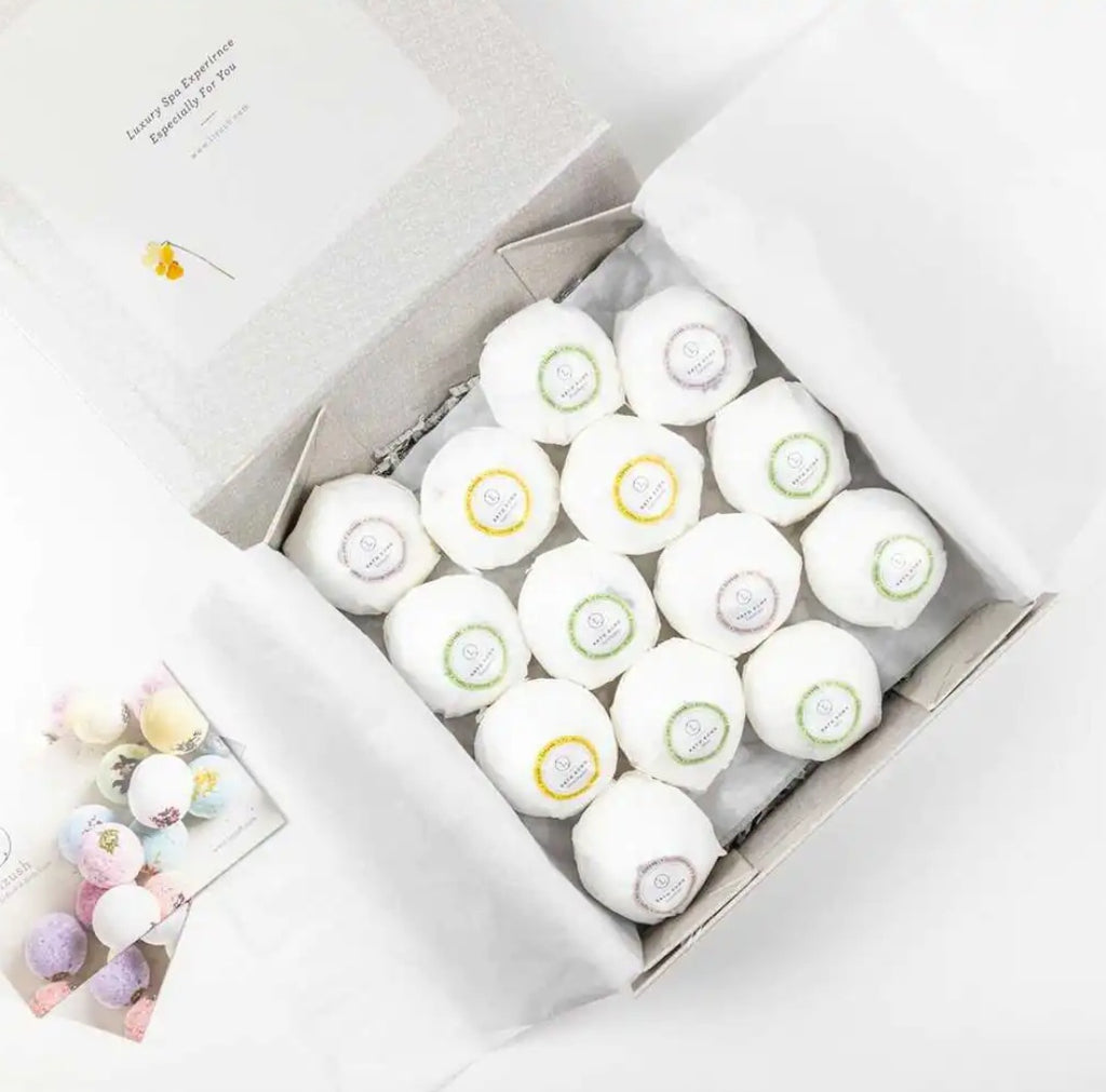 Bath Bombs Gift Box, Set of 14 Big 100% Natural Relaxing Bath Bombs