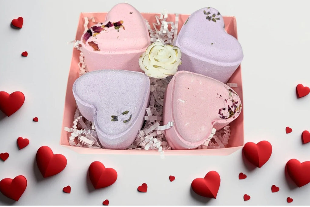 Heart Shaped Shower Steamers Gift Box, Set of 4 Shower Steamers Package