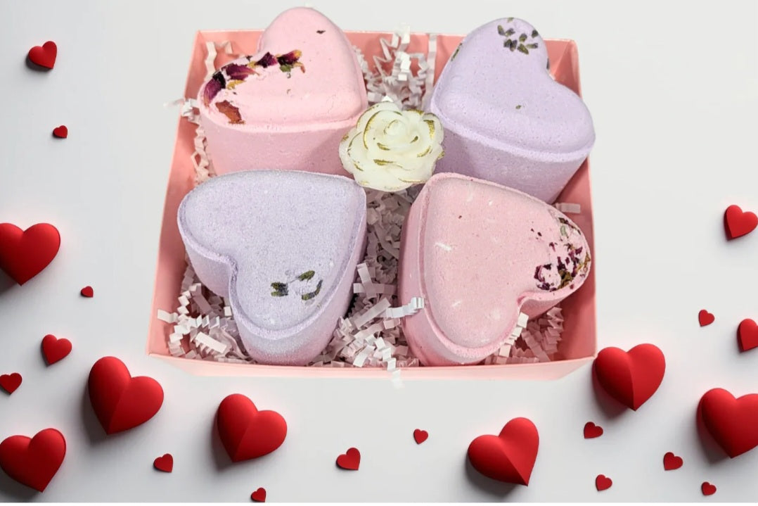 Heart Shaped Shower Steamers Gift Box, Set of 4 Shower Steamers Package