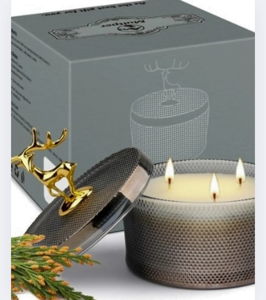 Scented Candles for Women 10.58 oz 3 Wick Natural Soy Wax Sandalwood Candle for Home Scented Aromatherapy Candle for Women Men 50 Hours Long Lasting Highly Scented Candle Valentines Day Gift