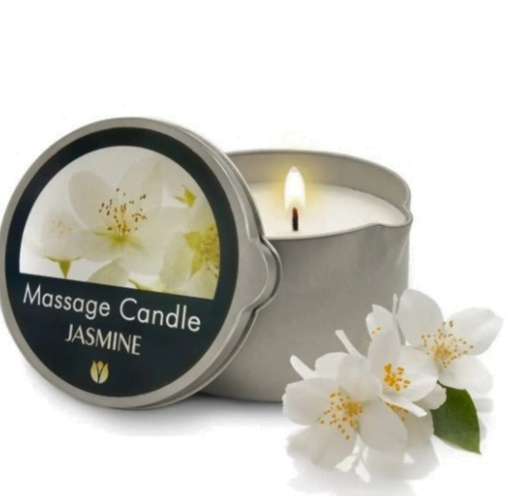 FLOWERLAND Massage Candle - Moisturizing Massage Oil Candle for Couples and Home Spa - Luxurious & Hydrating Skin Care Body Massage Oils - Natural Vegan - Jasmine (200ml)