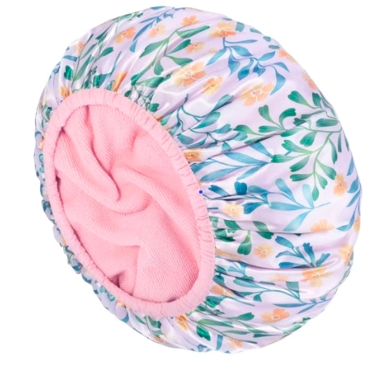\Large Reusable Waterproof Shower -Terry lined roof Large Shower Cap