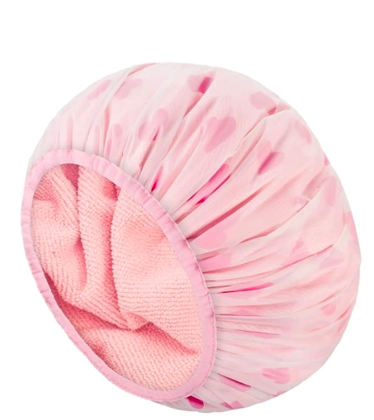 Reusable Large Terry Cloth Lined Shower Cap Shower Cap- Double Layer Waterproof
