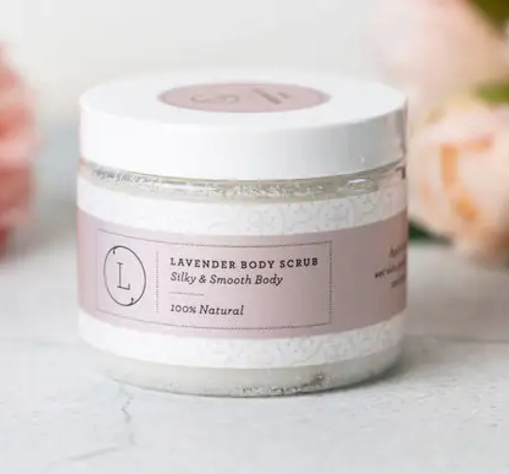 Lavender Body Scrub with CBD, Natural Body Salt Scrub (THC free)
