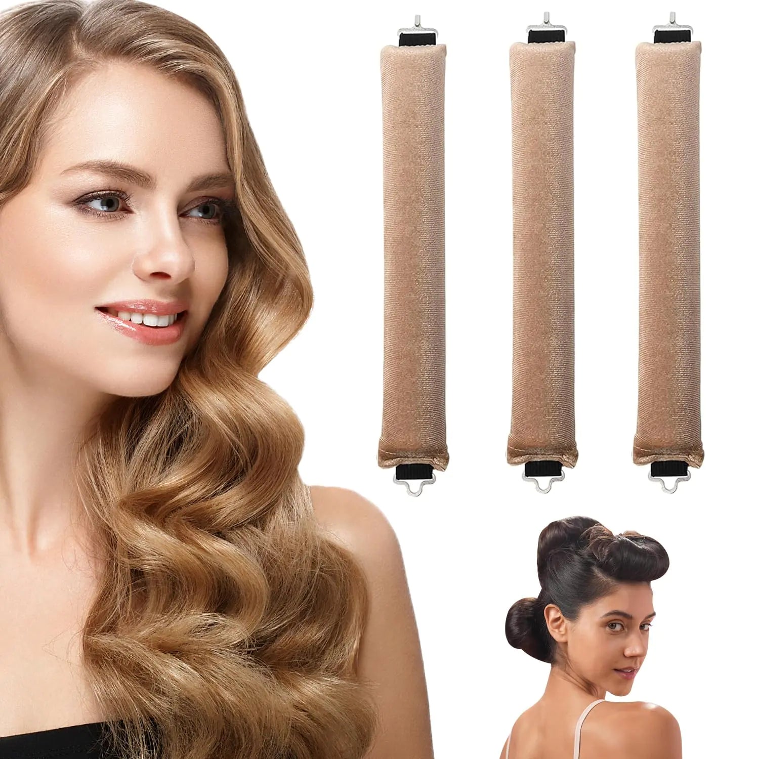 Heatless Curling Rods, 3 Piece -Safari Khaki