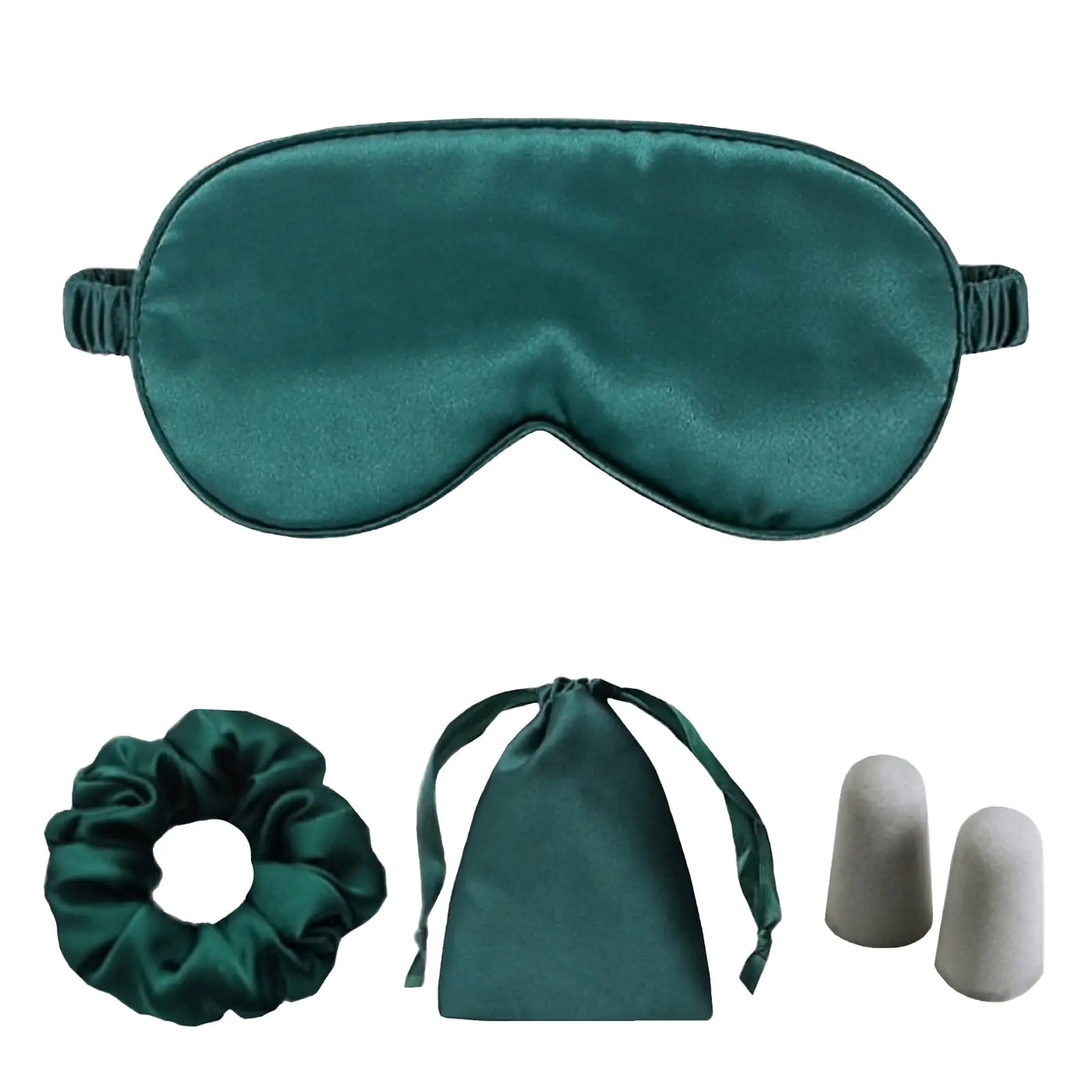 4 Piece Sleeping Eye Mask Set -Silky Emarald Green