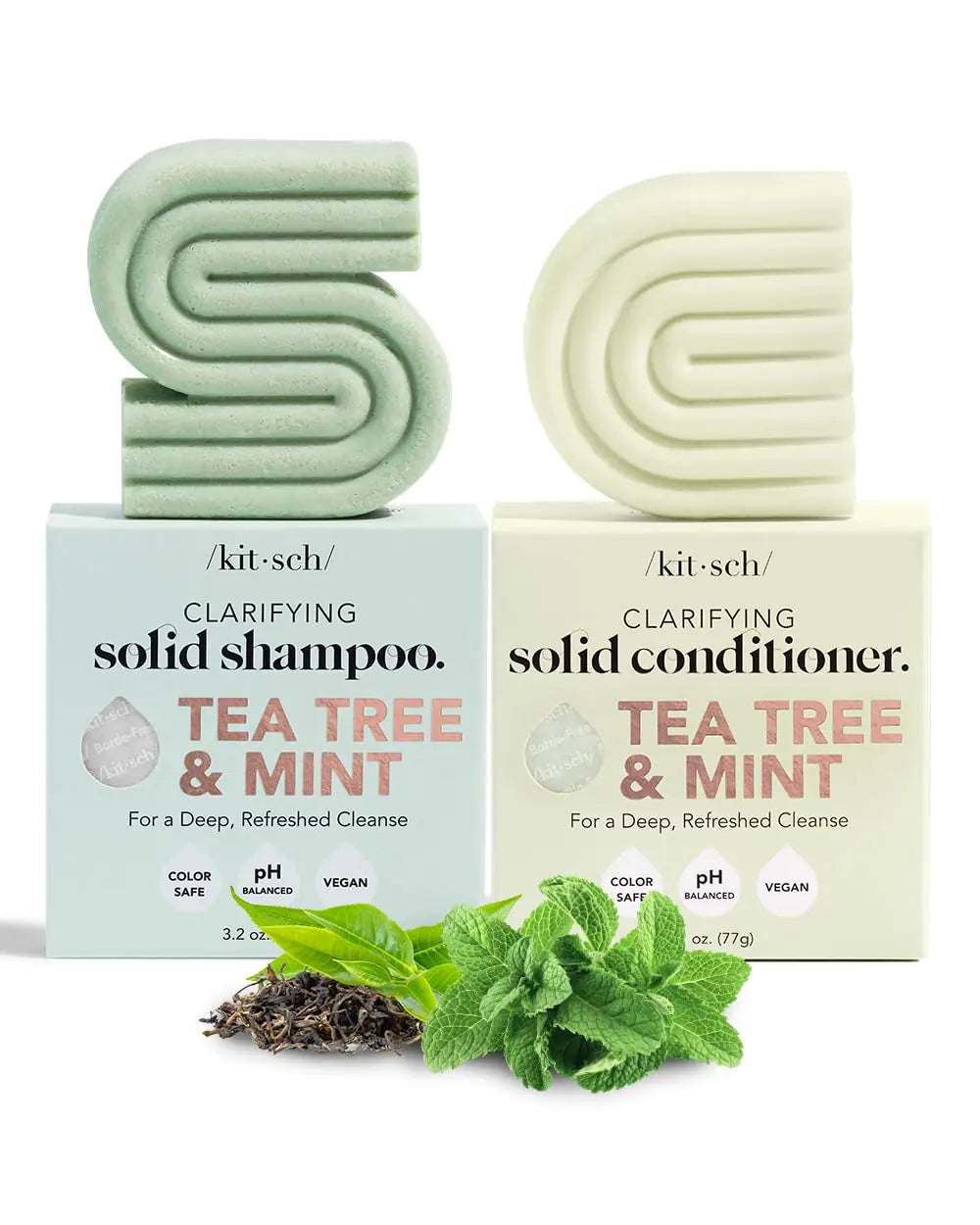 Kitsch Tea Tree & Mint Shampoo and Conditioner Bar Set