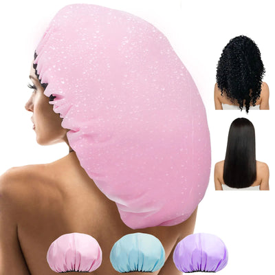 Reusable Jumbo Dual Waterproof 3 Pcs 15" Super Jumbo Shower Cap