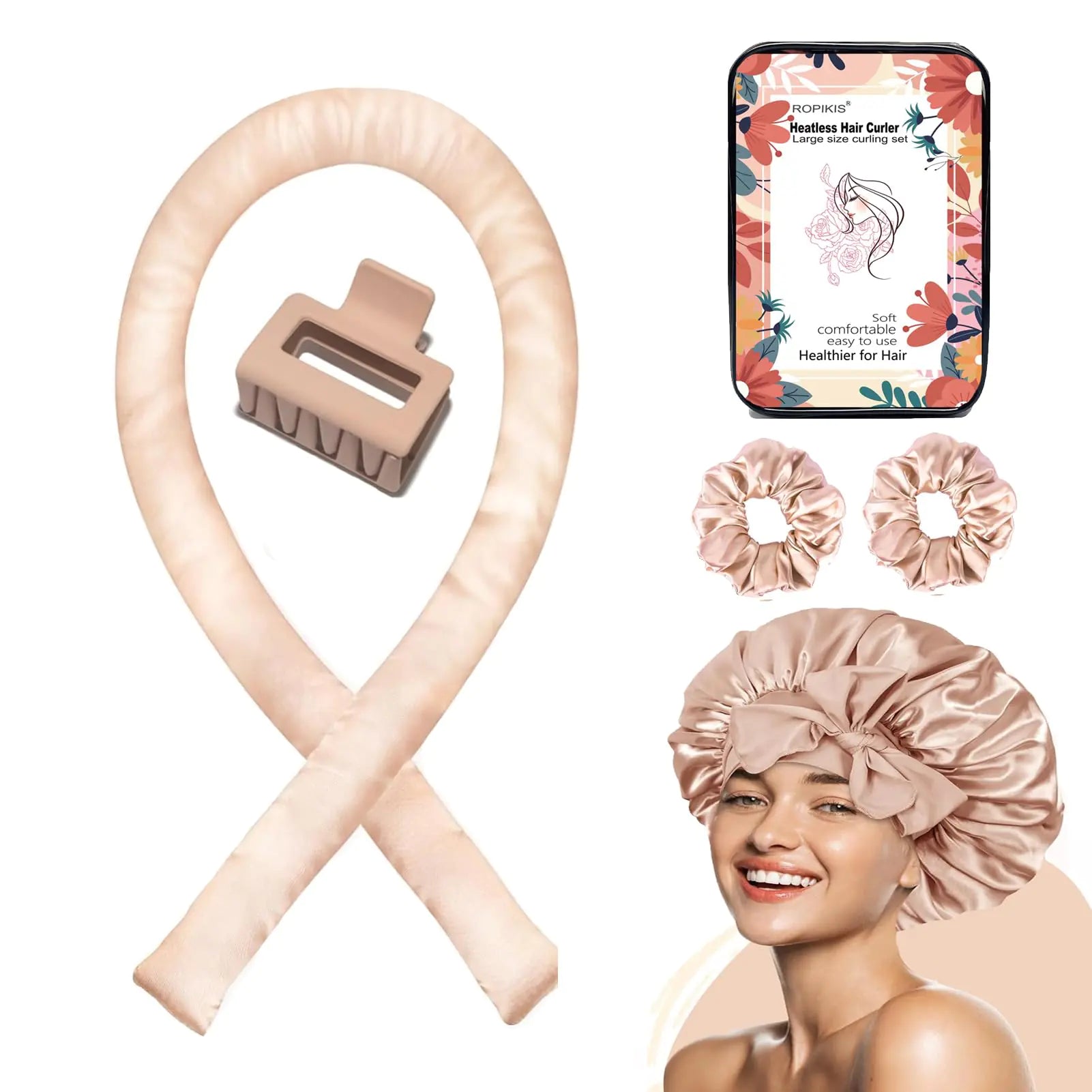 Satin Heatless Curling Set -Champagne