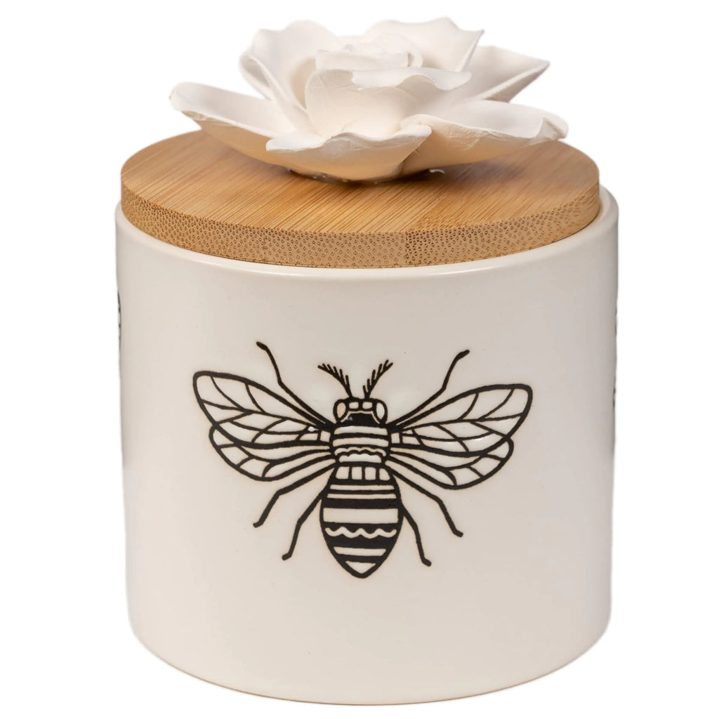 ScentSationals Ceramic Flower Essential Oil Diffuser - Passive Wicking Aromatherapy Diffuser for Living Room or Bedroom - No Power Home Fragrance Diffuser for Scented Essential Oils - Simplicity